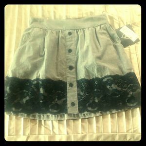 BLK DNM -- Pinstripe Lace Career Collections Skirt NWT